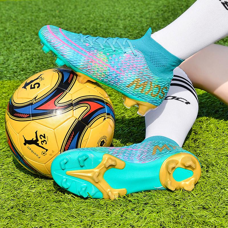35-45 Shock-absorbing Non-slip Breathable High-top Spiked Football Shoes Sports Children's Shoes Adult Shoes