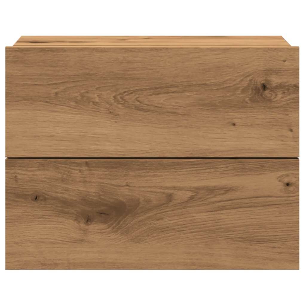 Wandmontierter Nachttisch, Aufbewahrungsschrank mit 2 Schubladen, hängender Seitenschrank, 40x32x30 cm