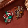Fashion High-end Brooch Female Retro Design Niche Full of Diamonds, Plants, Flowers, Crystal Brooch Jewelry, Pin Buckle
