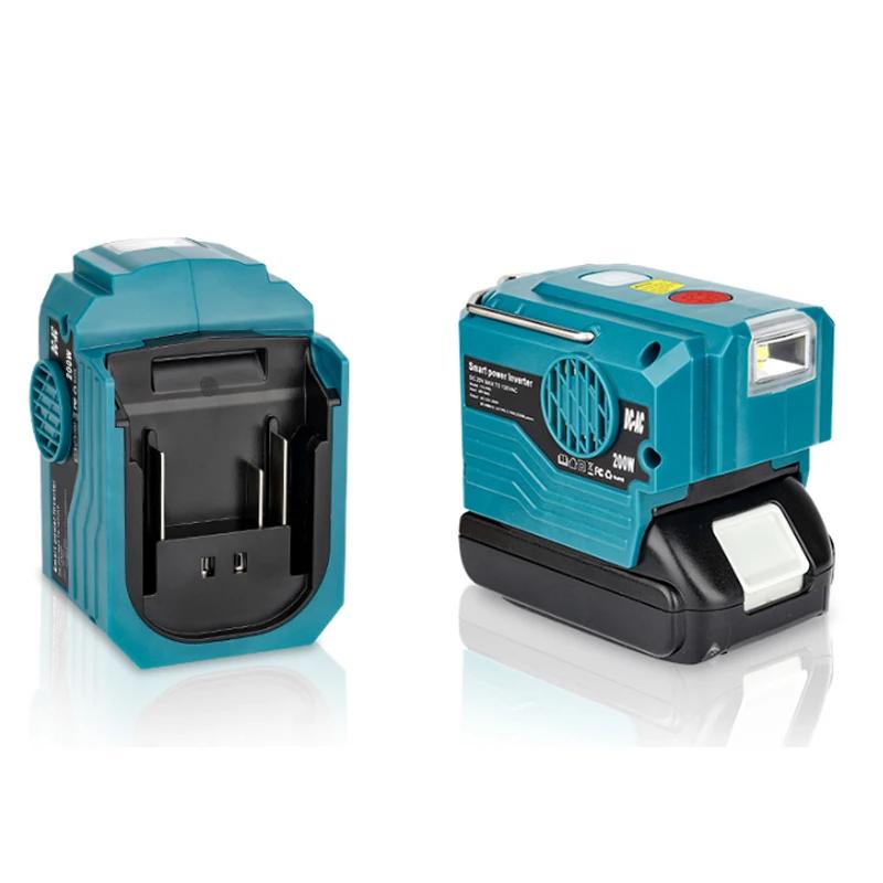 AC 220V For Makita/Ryobi/Bosch/Dewalt/Milwaukee 18V Lithium Battery Outdoor Inverter Generator 200W Inverter Power LED