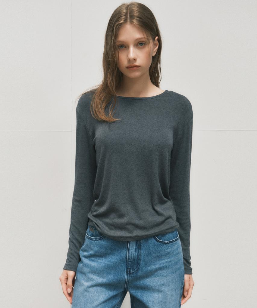 Wednesday Oasis For Woman Four Seasons Basic Round T-Shirt_4Color(W25-Tp39)