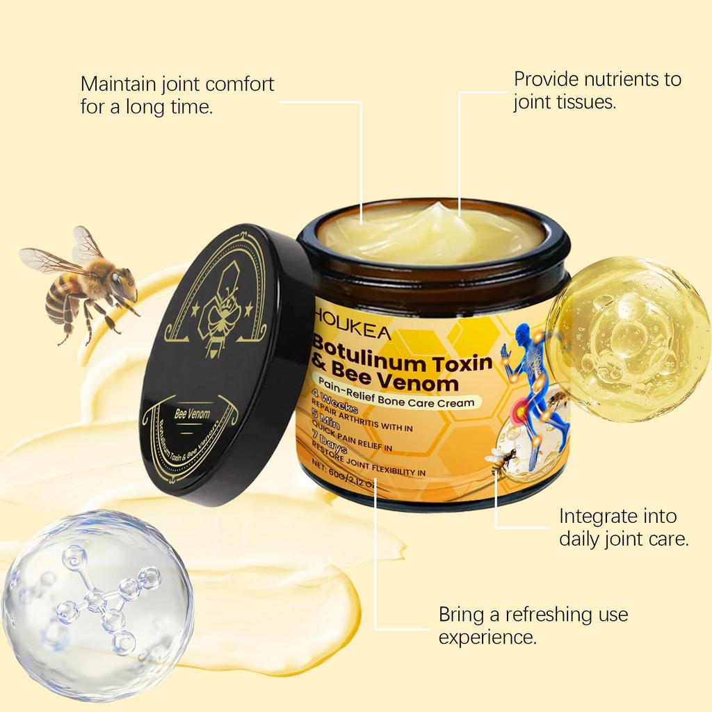 Bee-Venom Cream For Pain Relief Ultra Strengthen Joint Bone Gel For Knee Shoulder Mild Ingredients Pain Relieve Massage Cream