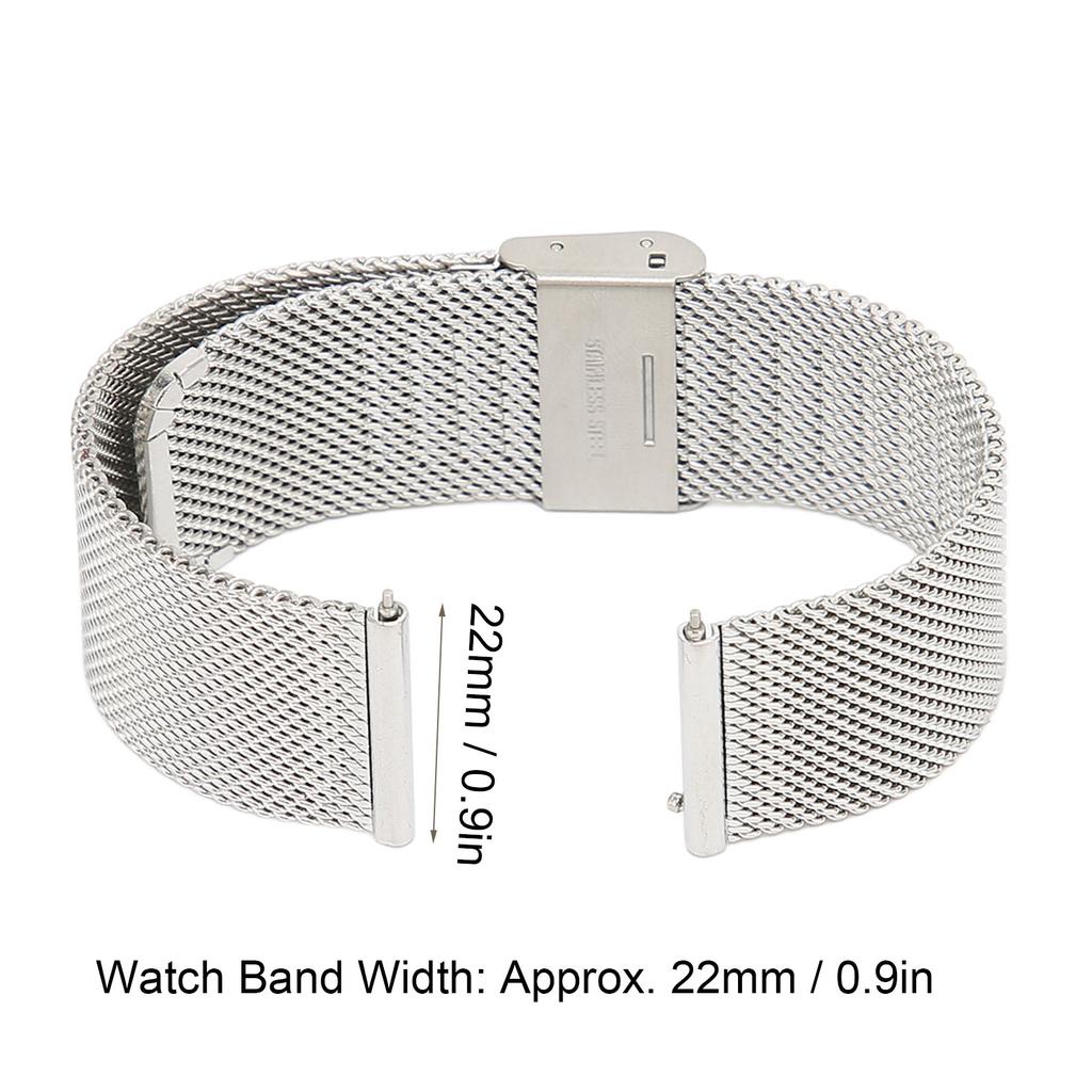 22mm Stainless Steel Watch Bands Mesh Woven Watch Straps Quick Relse Watch Wristband with Buckle for GTR 3