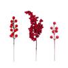 50Pcs Realistic PVC Berries Branches Bendable Iron Stems For Christmas Tree Wreath Table Display Wedding Centerpieces