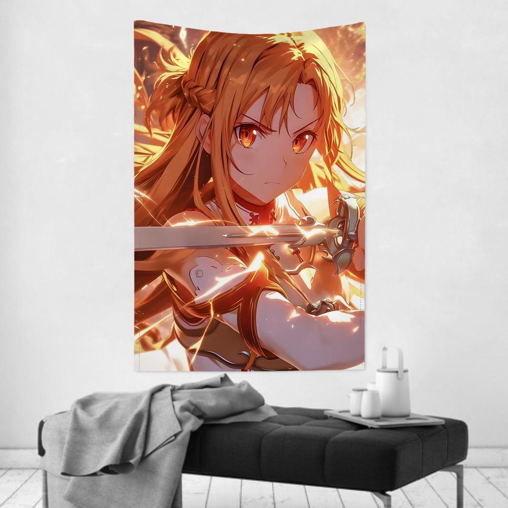 2025 New Yuuki Asuna Anime Sword Art Online Tapestry Room Decor Wall Cloth Party Hanging Background Room Decor Baby Room