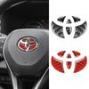 Carbon Fiber Car Steering Wheel Sticker Emblem Badge Decoration Decals For Prius Corolla Rav4 Yaris Verso Camry Accessory QV7