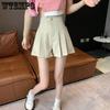 WTEMPO Sommer Damen Plissee Anzugshorts Hohe Taille Mode Lockere Shorts Weitbeinshorts Freizeithorts Anzugshorts