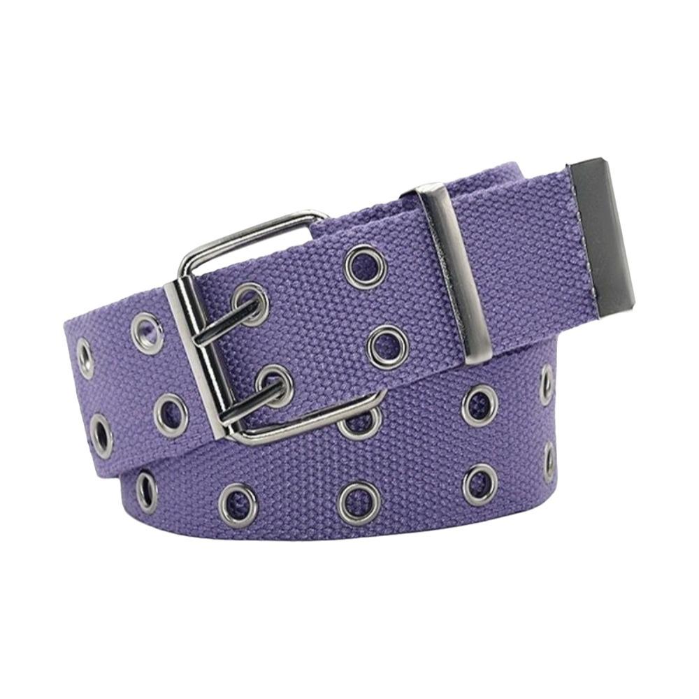Double Row Men s Belt Solid Color Double Row Buckle Belt Outdoor Woven Belts  Men Women