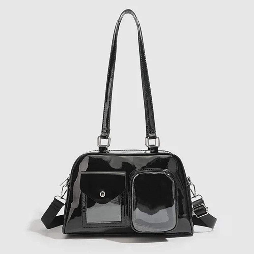 

Fashion Large Capacity Crossbody Bag PU Water-Resistant Underarm Bag Shoulder Bag чёрный