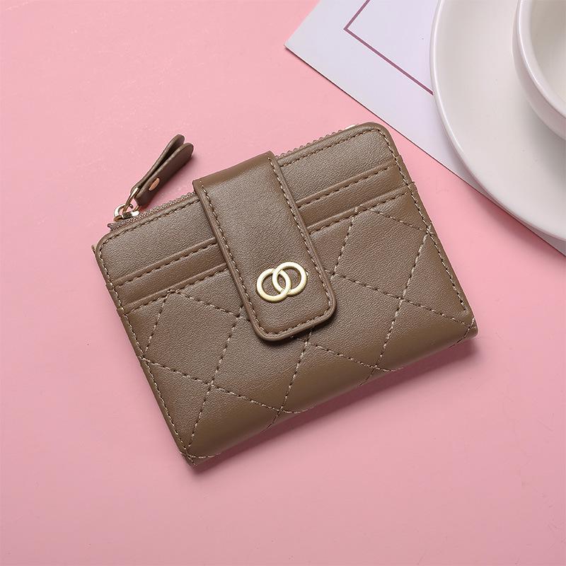 2024 Spring Women's High-End Zipper Coin Purse: Short Solid Color Wallet & Card Holder