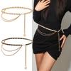 1pc Fashion Multi-Layer Metal Waist Chain for Women Versatile Dress Belt Accessory