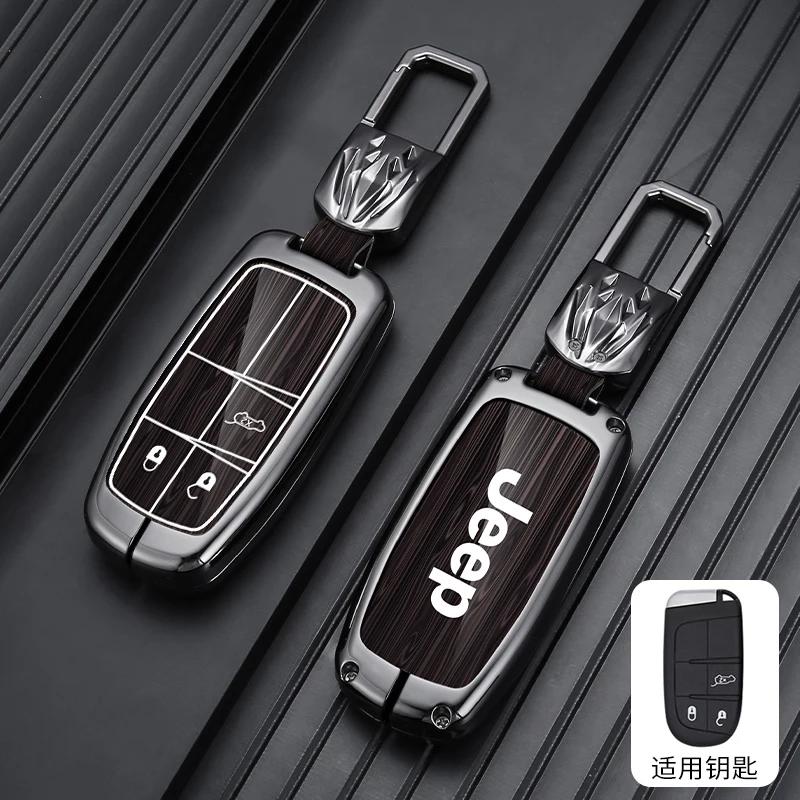 Pour Jeep Alliage de Zinc Étui de Clé de Voiture Sans Clé Pour Jeep Grand Cherokee WK2 KL Wrangler JK Renegade Commander Compass 2018 2022 Auto