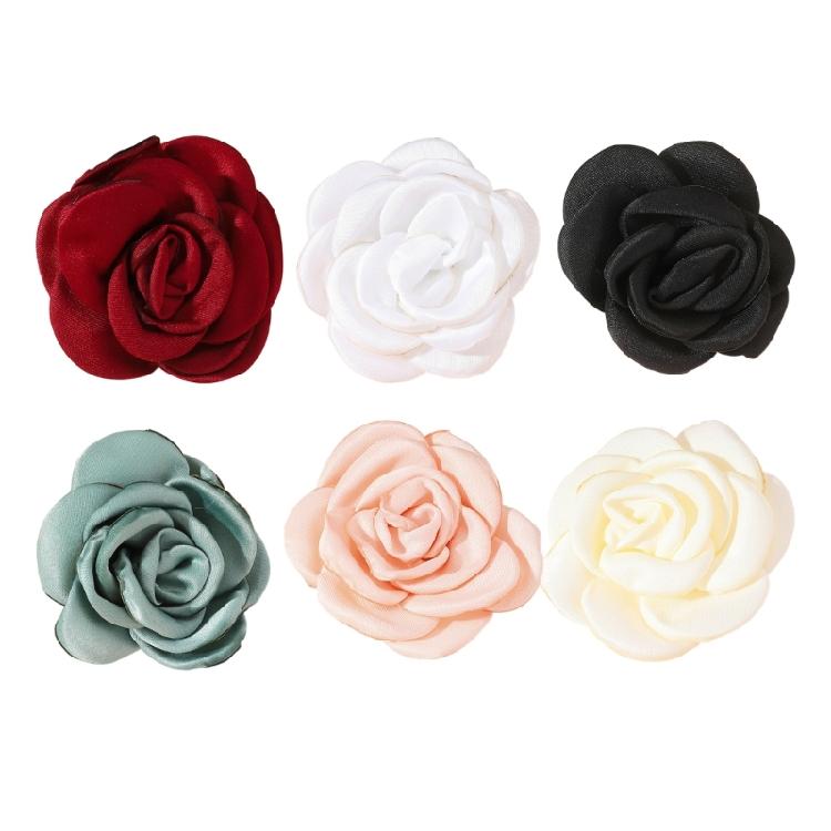 Stoff-Rosenblüten-Broschen-Nadeln Modeschmuck Cardigan Hemd Corsage Abzeichen-Nadel Sicherheitsnadeln für Damen Accessoires