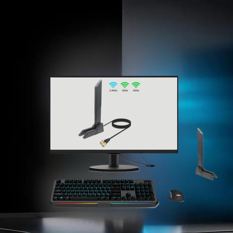 1 ks Magnetická skládací 2,4G/5G/6G 12dBi externí přijímač signálu s vysokým ziskem pro PCIe adaptér Bezdrátový router Wifi 6E Wifi anténa