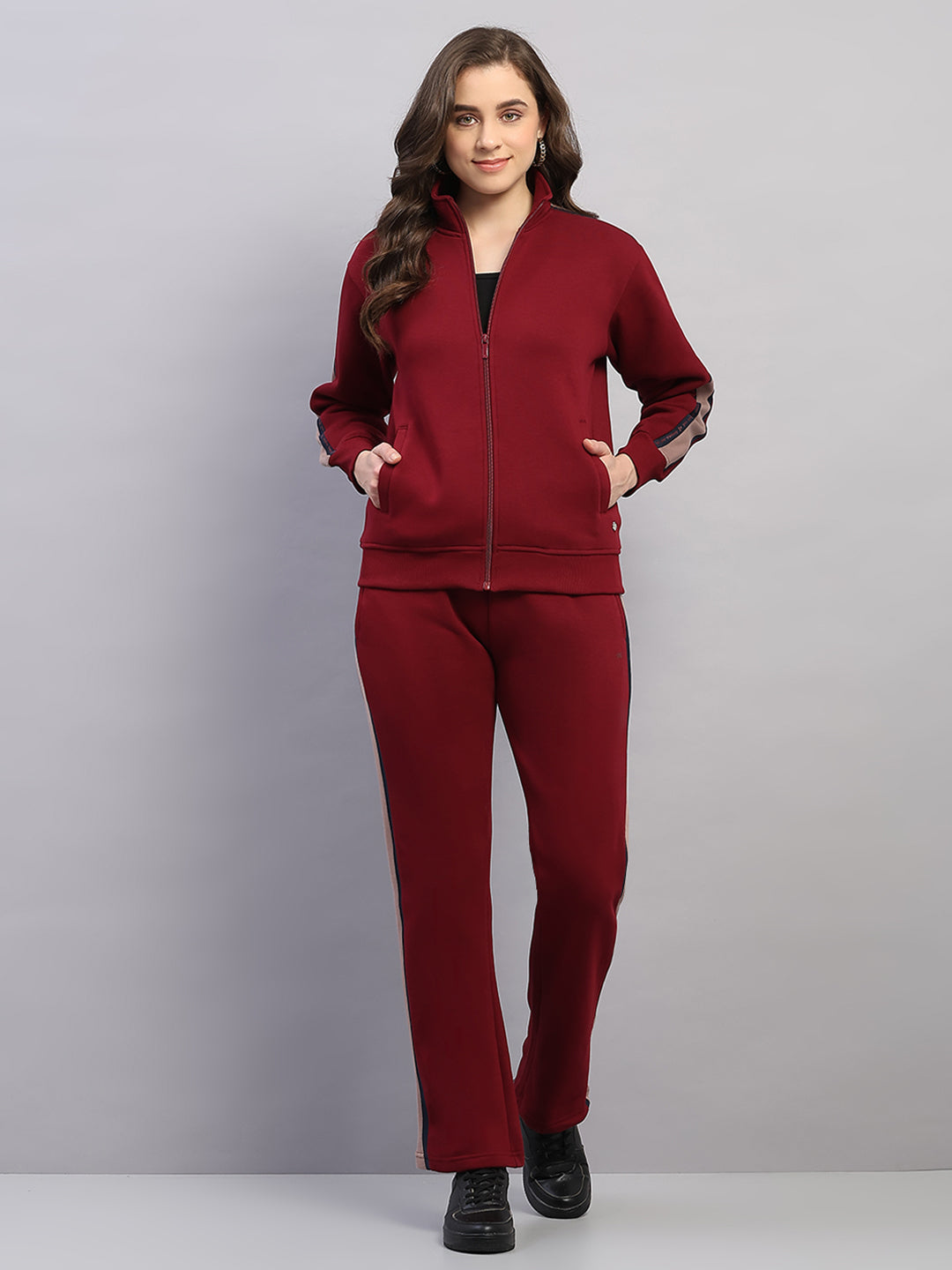 Monte Carlo Womens Regular Fit Printed Tracksuit M малиновый