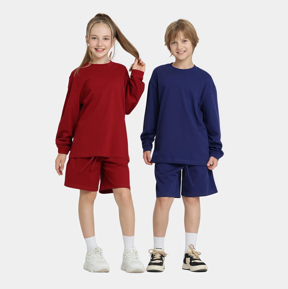 LVLV Kids Earth Tone Pure Cotton Heavyweight Long Sleeve T-shirt, Autumn/Winter 2025 Collection