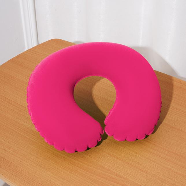 

Надувная U-образная подушка, Портативная складная подушка для шеи для путешествий, Подходит для путешествий ярко-розовый
