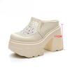 11cm Height Summer Women's Platform High-heeled Sandals High Quality Fashion Women's High Heels Single Shoes Toe Closed Slippers