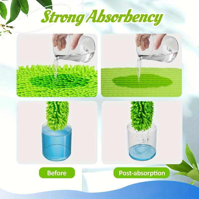 4PC Washable Microfiber Mop Pads Reusable Cleaning Cloths Super Absorbent Woven Fabric Mop Replacement Pads Suitable for Both Dry and Wet Use