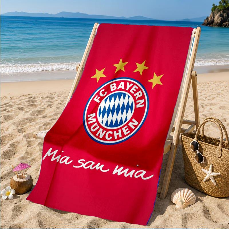 Munich FC Crest Printed Microfiber Beach Towel, Soft And Absorbent, Quick-Dry, Ideal for Summer Travel, Beach Essential, Swimming Pool