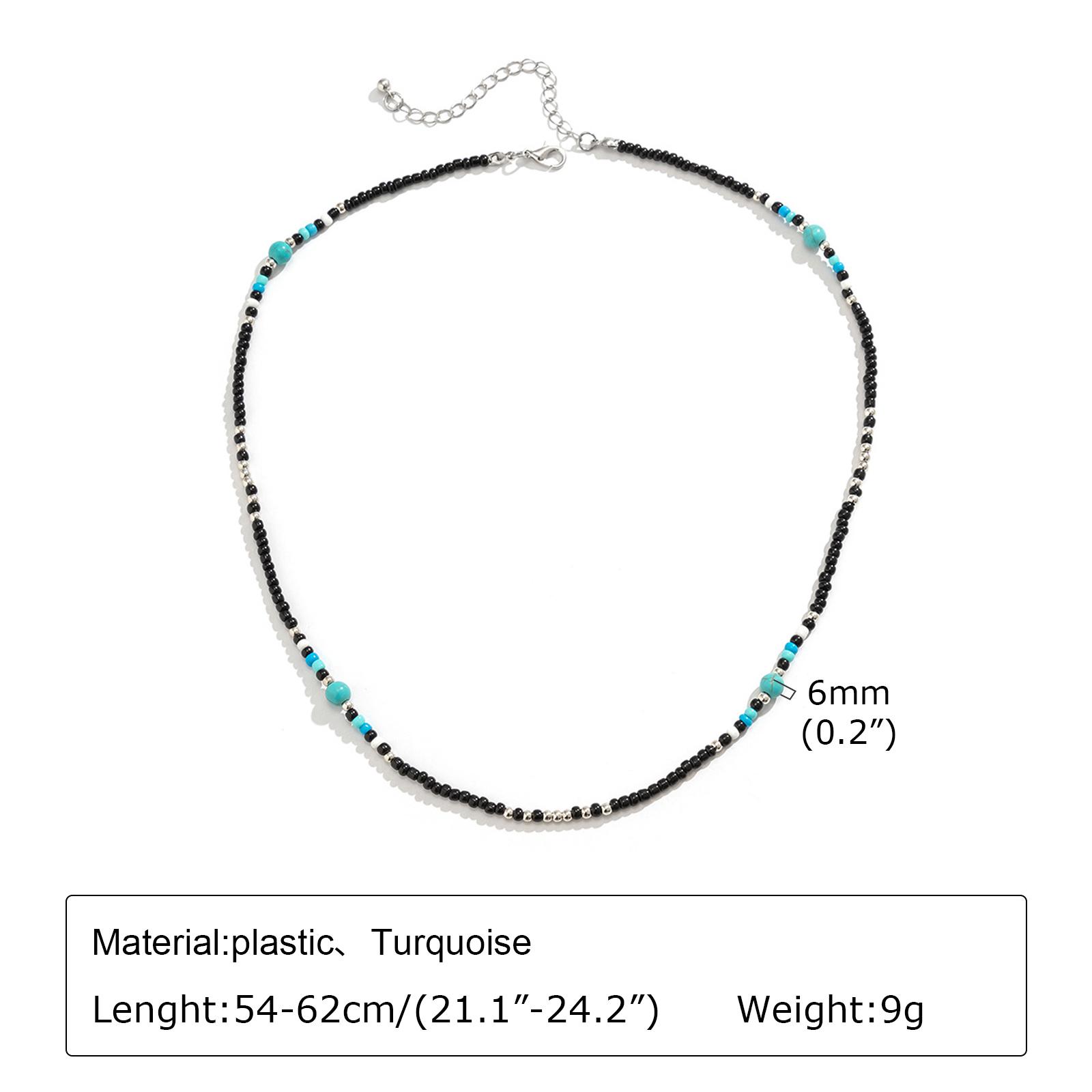 

Синтетические бирюзовые ожерелья для мужчин, мальчиков, мини-ожерелья из черных бусин, летний пляжный мужской циркон