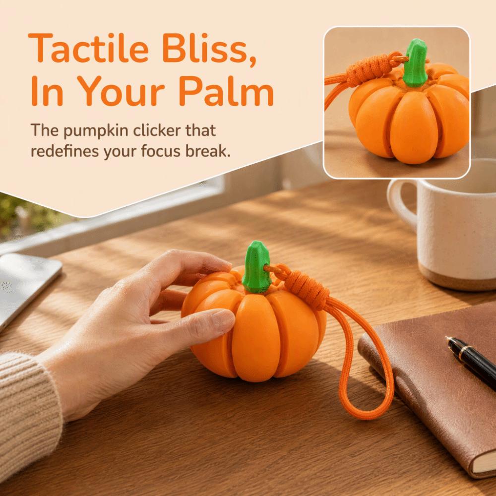 Creative Halloween Pumpkin Clicker Keychain Funny Fidget Toy Cute 3D Printed Pendant Car Pendant