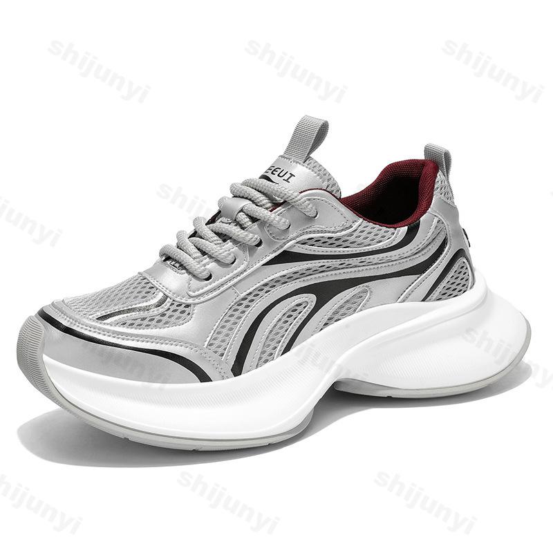 Fashion Autumn Men Shoes 2025 Fashionable Versatile Comfortable Thick Bottom Heightening Men's Vintage Lace Up Anti Slip Sports Shoes