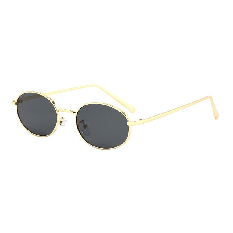 Small Frame Retro Oval Sunglasses Fashionable Men'S And Women'S Street Photography Sunglasses Trendy Round Frame Sunglasses