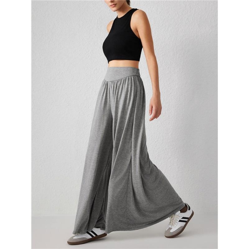 New Style Women's Summer Loose Dance Waist Trousers Drape Casual Solid Color High Waist Wide Leg Pants