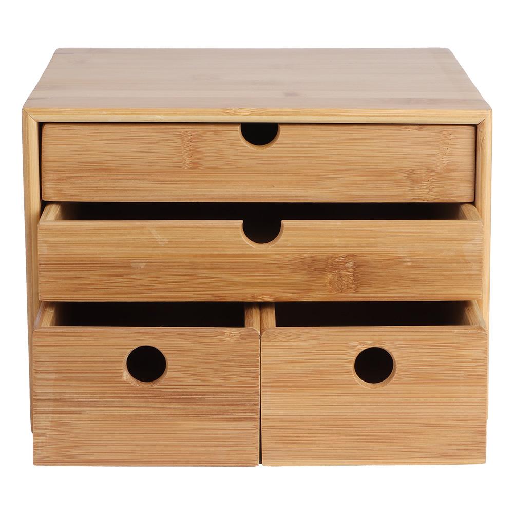 3vrstvá bambusová úložná krabice na čaj, organizér na truhlu se zásuvkou do domácí kuchyně