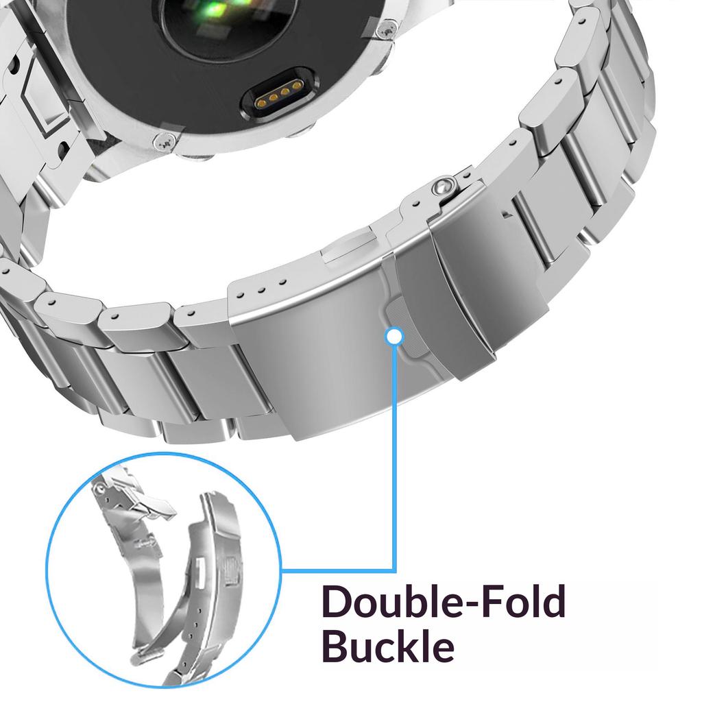 22mm Quick Release Watch Band for Garmin Fenix 8 Pro AMOLED 47mm/8 47mm/Fenix E 47mm Titanium Alloy Strap with Double-Fold Buckle
