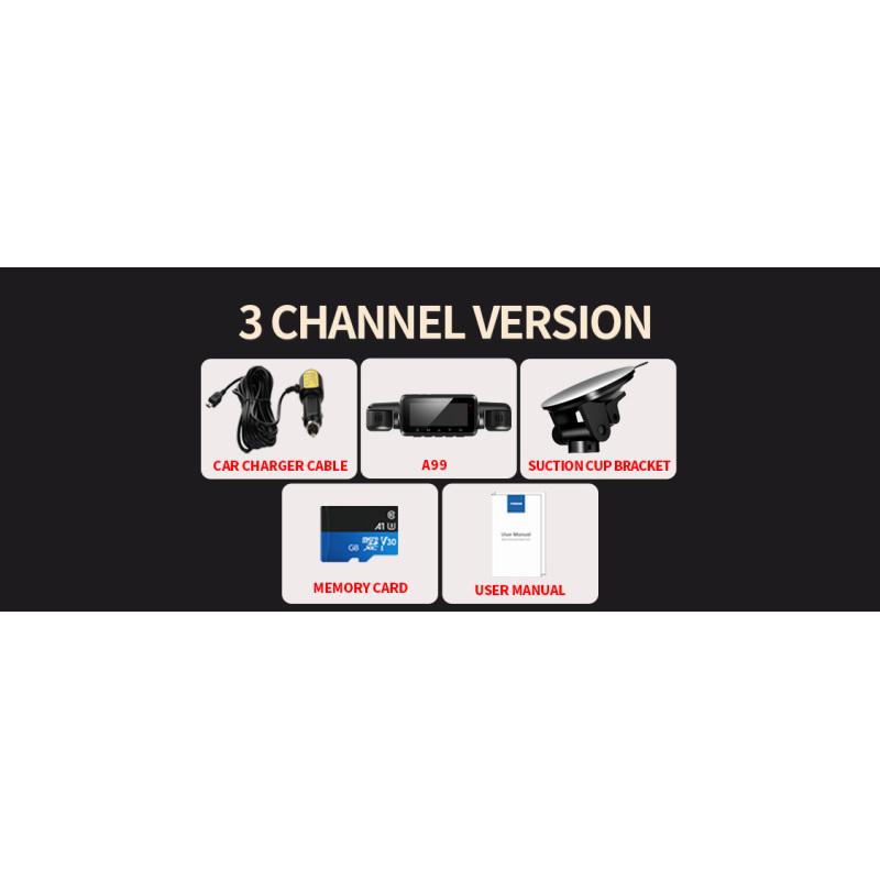 TiESFONG Car Dash Cam 4 Channel A99 FHD 1080P For Car DVR 360°Auto Video Recorder Night Vision WiFi Support 24H Parking Monitor