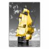 Fashion Retro Art Landscape Canvas Painting Yellow Sailboat Poster Office Wall Painting for Living Room Home Decoration Mural No Frame