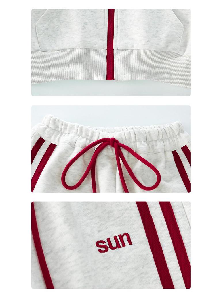 2025 Trendy Girls' Autumn & Spring Outfit: Korean Style Coat & Sweatpants Set