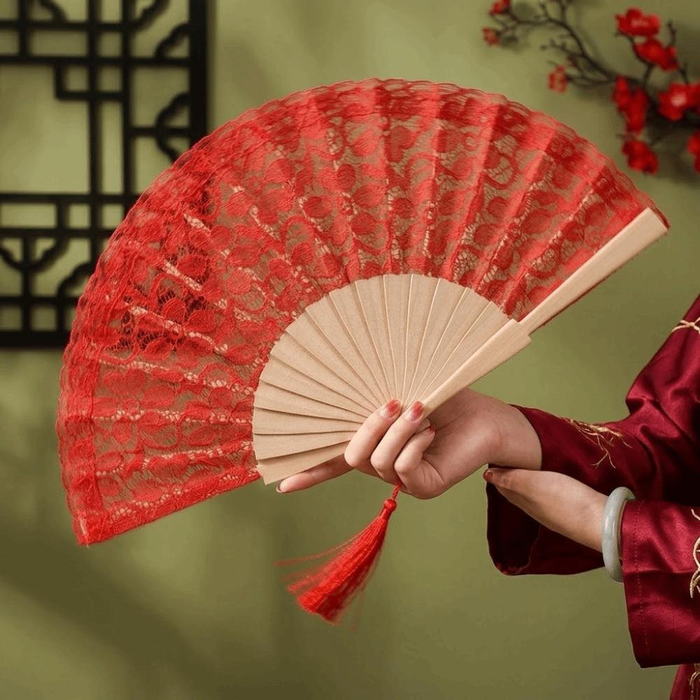 Vintage Hollowed-Out Fan Handheld Dance Fan Exquisite Classic Fan Dance Performance