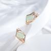 New Square Emerald Cut Zircon Drop Earrings For Women Luxury  Rose Gold Color Earrings Trend Wedding Fine Daily Jewelry