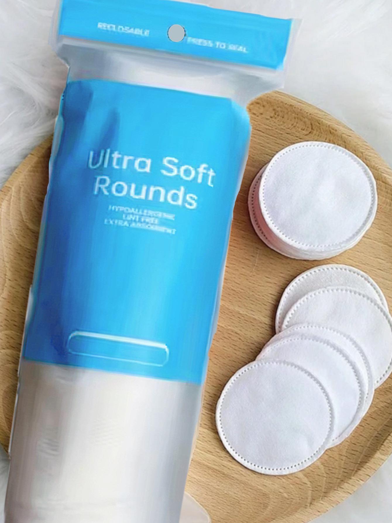

Triple-Layer Cotton Makeup Remover Pads: Durable, Non-Shedding, Double-Sided Sealed, Disposable 1 pack синій