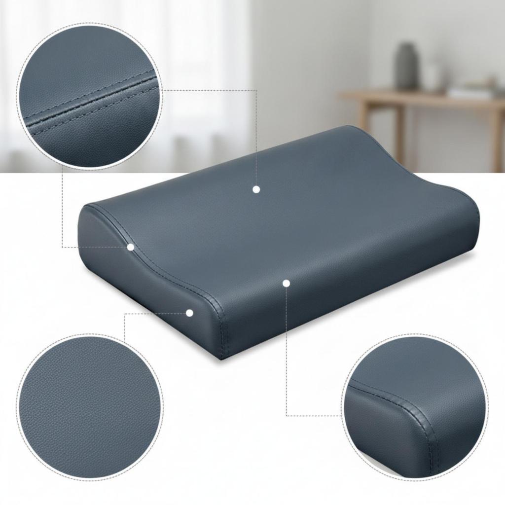 Massage Pillow with PU Leather WipeClean Table Ergonomic Cushion for Chiropractors,