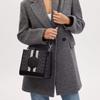 Coach Dempsey 22 Monogram Stripe Logo Decor Fabric With Leather Tote Bag Women tote Black CQ878-SVRT6