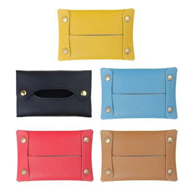 Convenient PU Leather Tissue Holder Multipurpose Tissue Holder Soft PU Leather Pouches for Bathroom and Small Items