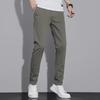 Men's Casual Soft Light Straight Pants - Elastic Waist Slim Fit