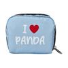 X LeSportsac Collaboration Zipper Closure Fabric Makeup Bag Travel Storage Bag Medium Blue Panda Unisex Bags L323U136-03SX