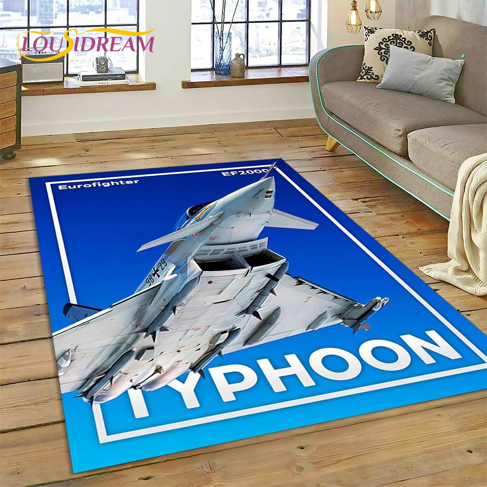 3D Flygvapnets Jaktplan Spitfire Flygplan Matta för Hem Vardagsrum Sovrum Soffa Dörrmatta Dekor, Barnområdesmatta Halkfri Matta