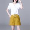 2022 Summer Solid Colour Women Short Drawstring Elastic Fashion High-waisted Sports Pants cottonComfort Straight Shorts Women