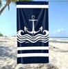 Couple Navy Blue Beach Towel with Anchor Is Your Ultimate Beach Must-have Suitable for Towels Bath Towels, Beach Towels