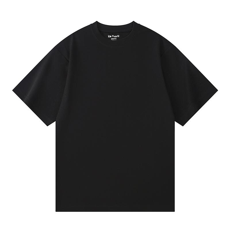 40 Cool Feeling Anti-wrinkle Three-pin One Tone Base Short-sleeved T-shirt for Men and Women