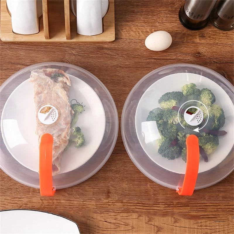 The Third Generation Microwave Splash Cover Thickened Transparent Splash-proof Cover with Handle BPA-free Plate Food Cover