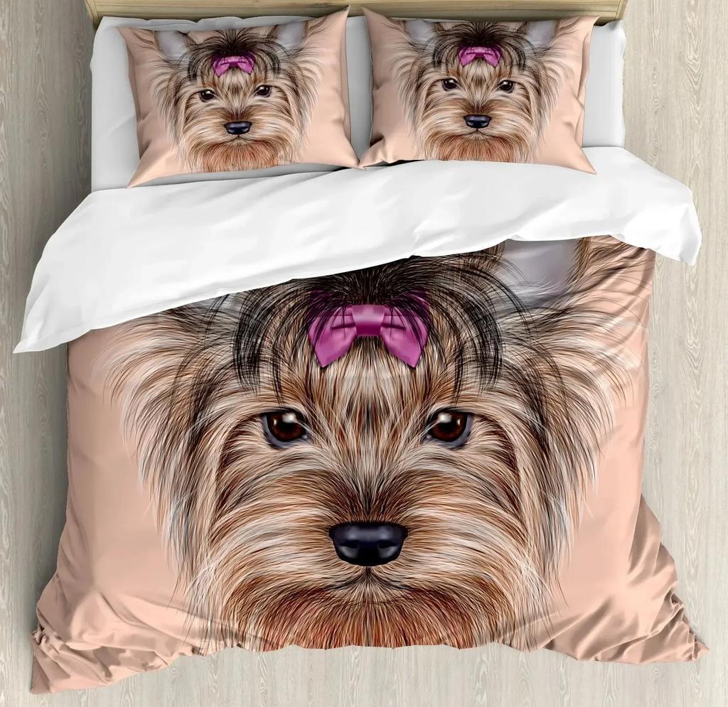 Topp Pomeranian Hund Kung Drottning Påslakan Valp Sängkläder Set för Tonåringar Vuxna Husdjur Djur Färgglad Himmel Polyester Täcke Överdrag storlek