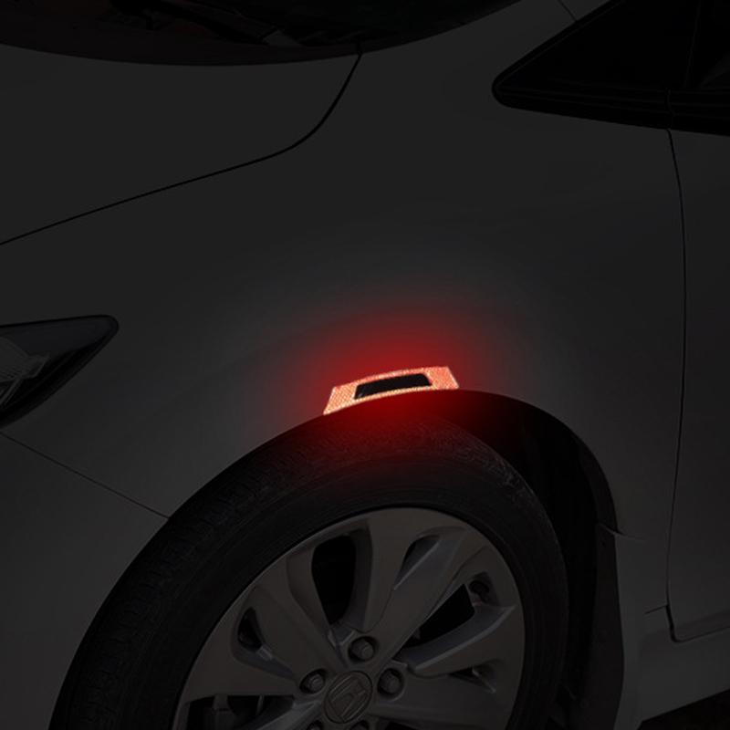 2Pcs Car Wheel Eyebrow Reflective Sticker Carbon Fiber Anti-collision Strip Anti-scratch Warning Protection Strips Car Accessory
