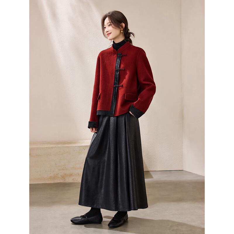 Women's Festive Wool Blend Short Double-Faced Coat